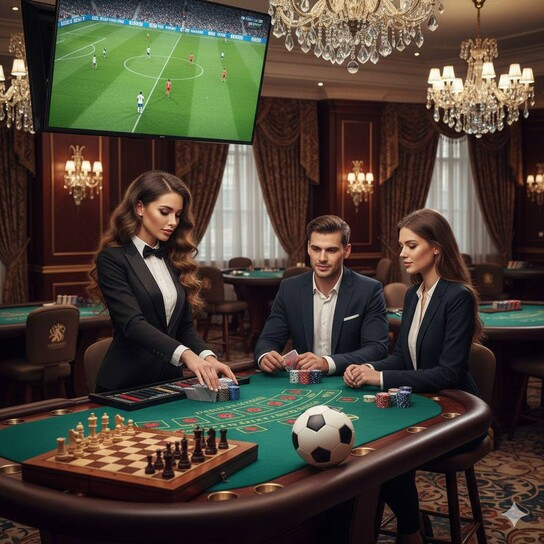Illustrative image of sparkling sweepstake casino coins and luxurious prizes, symbolizing real money wins.